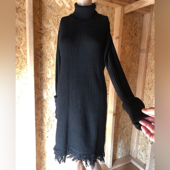 Who What Wear black sweater dress turtleneck small - Picture 3 of 7